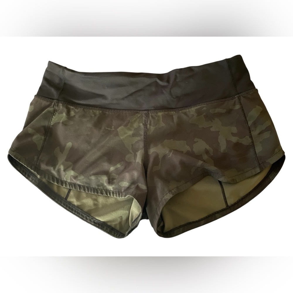 Lululemon Athletica Speed Up Camo Athletic Shorts - size 4